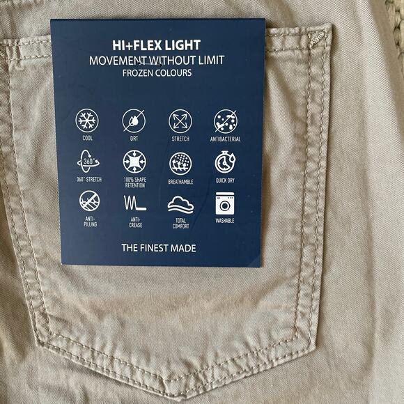 American Heritage Men's Khaki Trouser Pants Size 32 Slim Fit Stretch Beige NEW - Picture 12 of 15